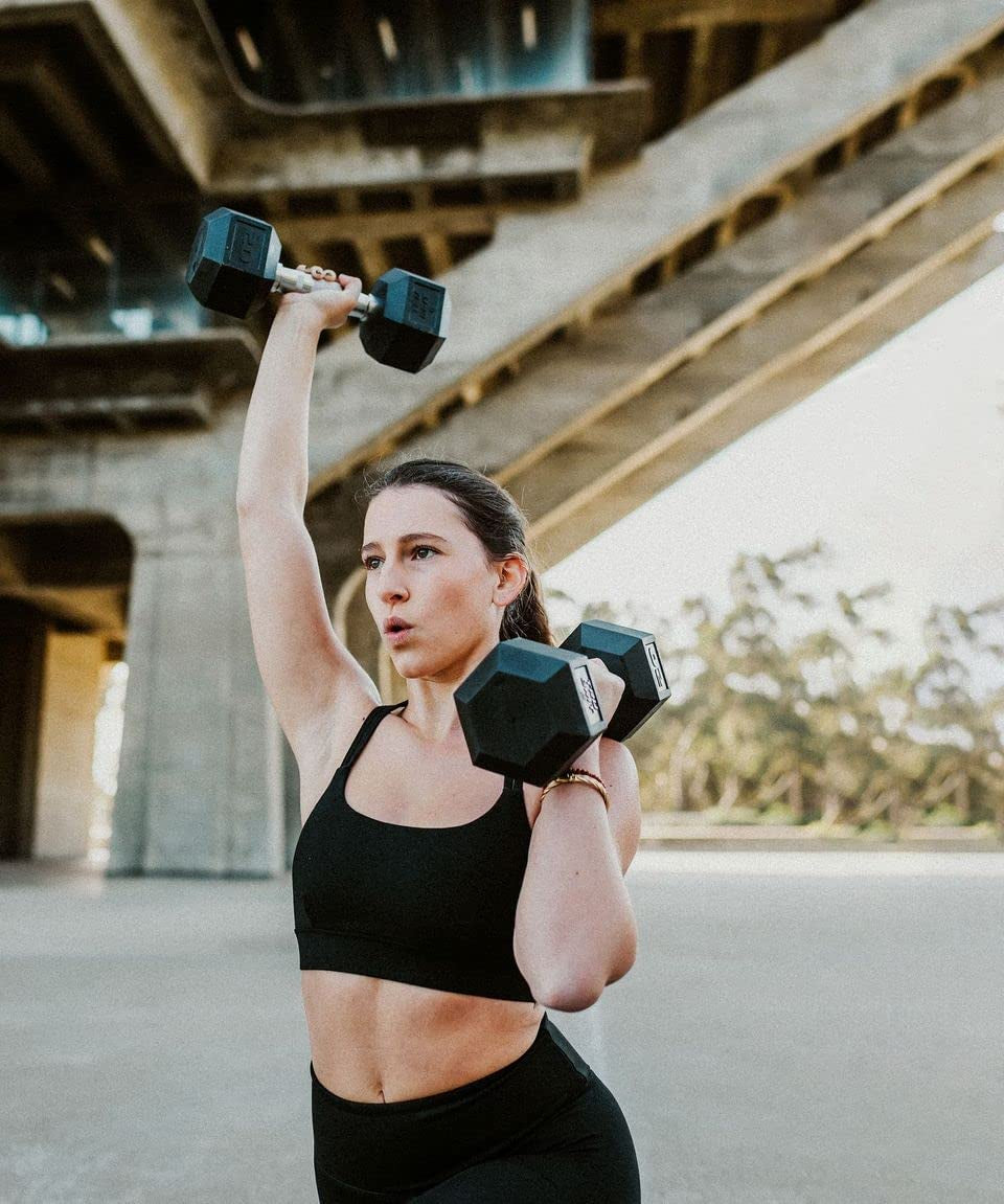 PowerPulse 10lb Rubber Dumbbells 